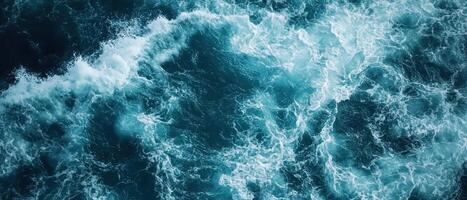 Dynamic ocean waves coastal area nature photography turbulent water aerial view fluid motion concept photo