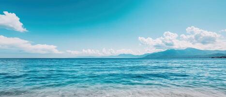 Serene ocean waves tropical beach nature photography coastal environment panoramic view tranquil escape photo