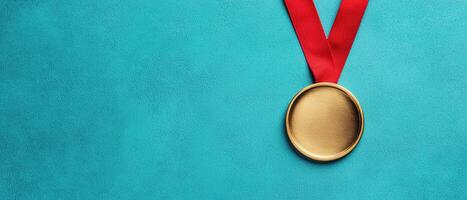Gold medal award celebration standard background graphic design vibrant colors close-up achievement recognition photo