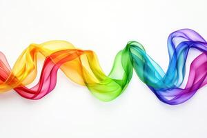 Rainbow ribbons intertwined in flowing pattern representing unity and harmony photo