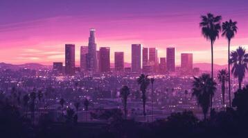 The city of los angeles is shown in this painting photo