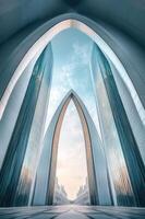 The arch of the mosque in abu dhabi photo