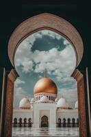 The grand mosque in abu dhabi photo