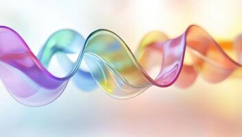 A rainbow colored wave is shown in the background photo