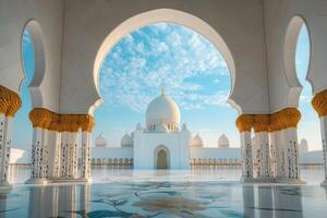 The grand mosque in abu dhabi photo