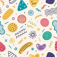 seamless white background pattern with colorful shapes and shapes vector