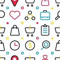 Abstract Pattern with Various Icons vector