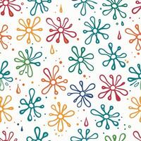 a colorful pattern with flowers and drops vector