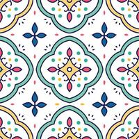 colorful tile pattern with geometric shapes vector