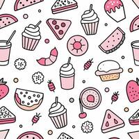 a seamless pattern with various food vector