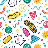 seamless colorful ON A WHITE BACKGROUND shapes white background vector