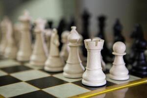 standart chess figures on a table chees game photo
