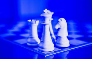chess table with figures photo