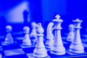 King in checkmate position, highlighting the climax of an intense chess match photo