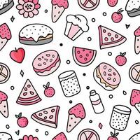 a seamless pattern with food ON A WHITE BACKGROUND ON A WHITE BACKGROUND vector