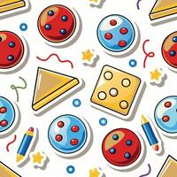 Colorful Shapes and Objects Pattern vector