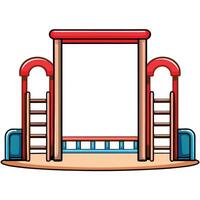 Colorful Playground Structure with Ladders and Archways vector