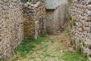 ruins of medieval kastle in kruja Albania photo