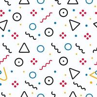 seamless pattern with white background geometric shapes and circles vector