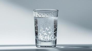 Glass of sparkling water photo