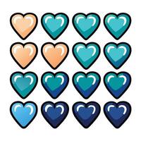 Gradient Heart Icons vector