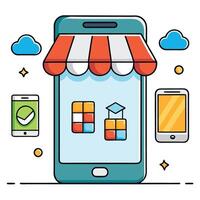 Mobile App Store vector