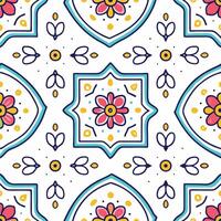 a colorful pattern with flowers and leaves ON A WHITE BACKGROUND vector