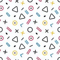a colorful pattern with geometric shapes arrows white background vector