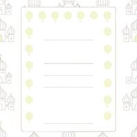 Blank schedule with decorative elements vector