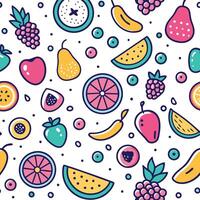 seamless pattern with fruits and berries ON A WHITE BACKGROUND vector