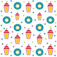 a pattern with donuts and cupcakes vector