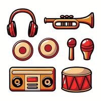 Retro Musical Instruments vector