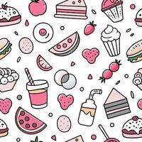 a seamless pattern food items ON A WHITE BACKGROUND ON A WHITE BACKGROUND vector