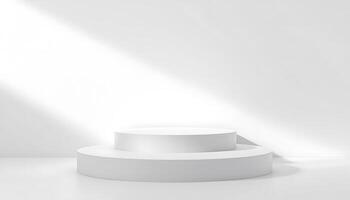 Minimalist White Product Display Platform Mockup photo