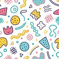 seamless pattern with colorful shapes and shapes white background white background white background vector
