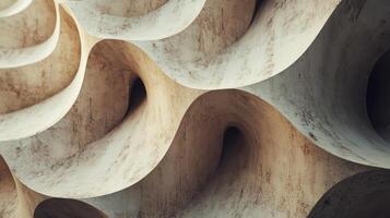 Abstract Architectural Structure with Curved Walls and Textured Surface photo