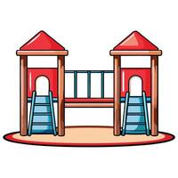 playground with slides and climbing structure illustration vector