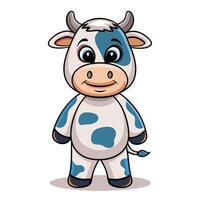 Cute cartoon cow with spots vector