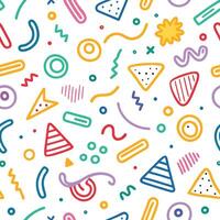 seamless pattern with colorful shapes ON WHITE BACKGROUND vector