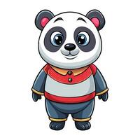 Cute panda wearing a stylish outfit vector