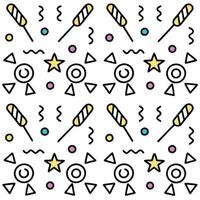 Playful, colorful, and geometric pattern with candy-like elements vector
