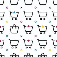 Shopping Cart and Bag Pattern vector