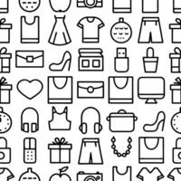 Simple outline icons of various everyday objects vector