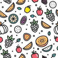 seamless pattern with fruits and vegetables ON A WHITE BACKGROUND vector