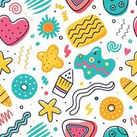seamless pattern with colorful objects shapes ON A WHITE BACKGROUND vector