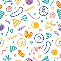 seamless pattern with colorful shapes white background background vector