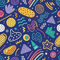 seamless pattern with , colorful shapes lines vector
