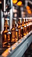 Automated liquor bottling line showcasing advanced technology in modern factory photo