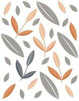 Minimalist Botanical Leaves Pattern Background vector