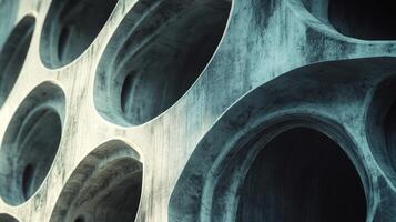 Abstract Concrete Structure with Circular Openings photo